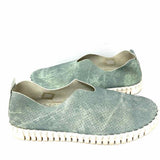 Ilse Jacobsen Women's Teal Size 39/9 Slip on Perforated Flats