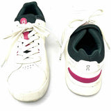 On Cloud The Roger Women's White Green Sz 7.5 Vegan Leather Color Block Sneakers