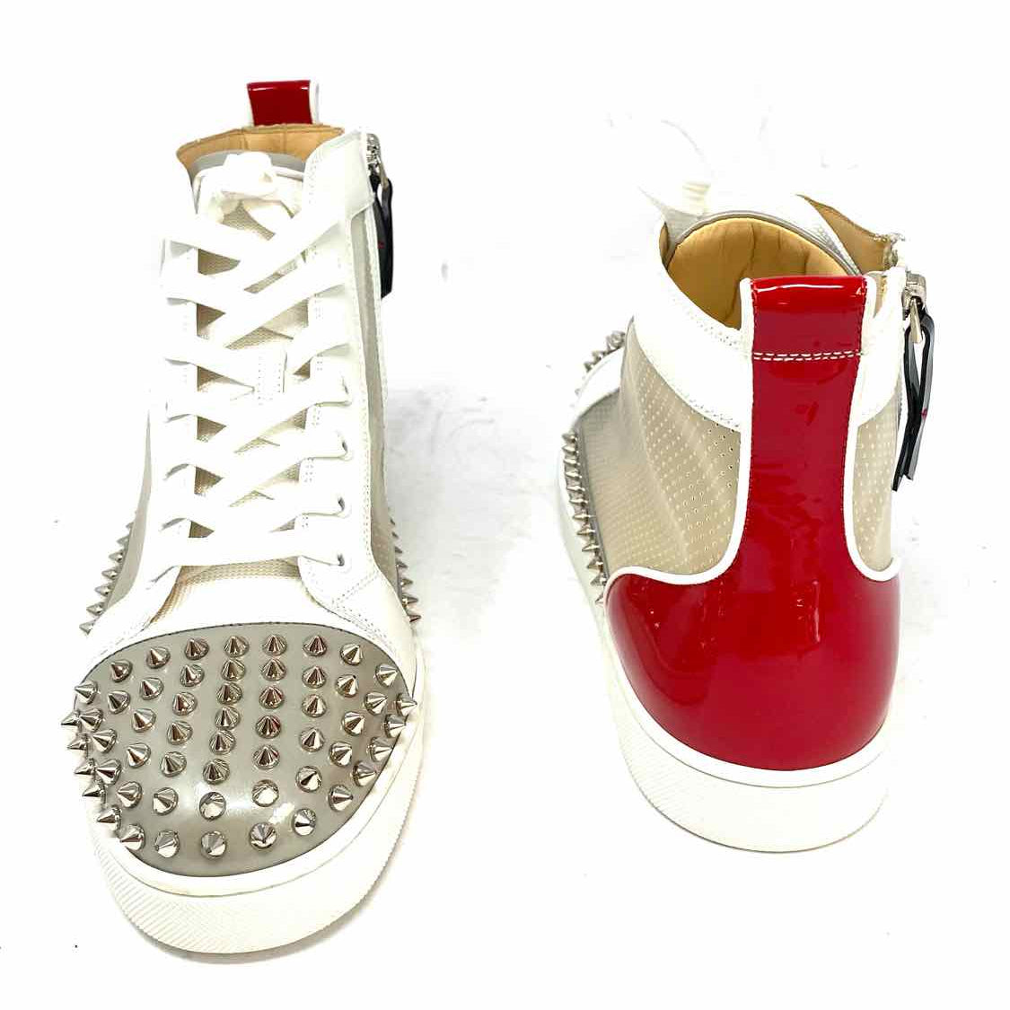 Christian Louboutin SoSoxy Men's White Red Shoe Size 45/12 High Top Sneakers