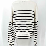 Ann Taylor Women's Black White Size L Crew Stripe Sweater