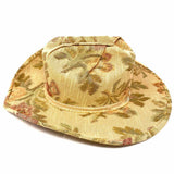 Zandria Handmade Upholstered Beige Cowboy Floral Hat
