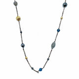 DAVID YURMAN 925 & 18K Multi-Color Beaded Station Chain Necklace