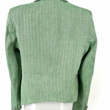 VERONICA BEARD Diego Women's Green Size 10 Double Breasted Herringbone Blazer