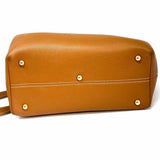 Polene Numero Un Brown Top Handle Color Block Leather Satchel