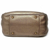 Salvatore Ferragamo Silver Tote Metallic Leather Shoulder Bag