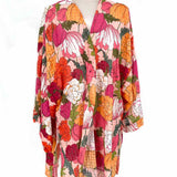 Trina Turk Sunny Bloom Kimono Pink Orange Size L/XL Open Front Floral Coverup
