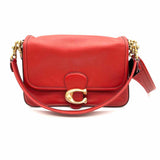 Coach Soft Tabby 26 Red Flap Leather Shoulder Bag