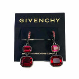 Givenchy Red Silver Tone Dangle Earrings