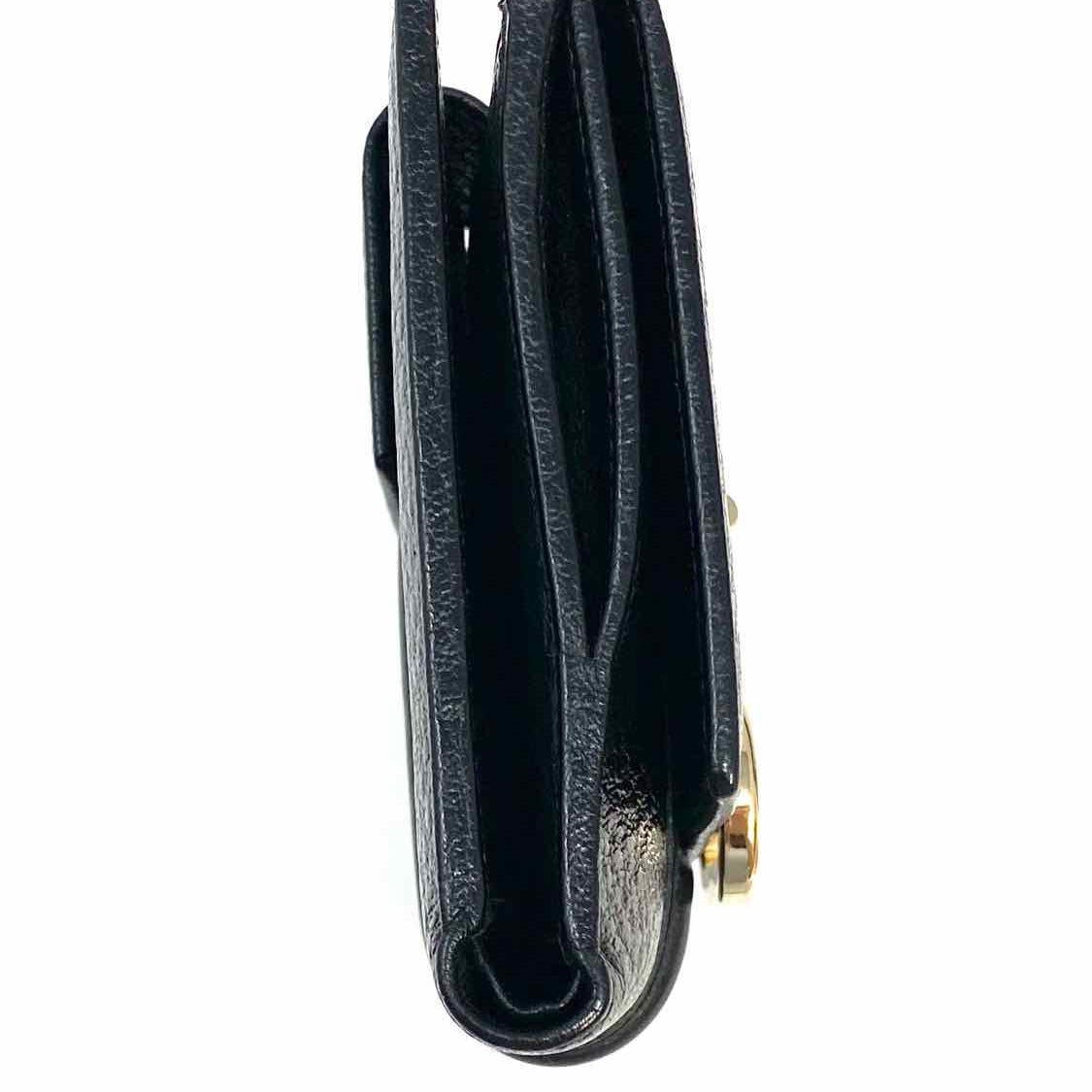 Gucci Black Compact Pebbled Leather Wallet