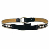Streets Ahead Chain Black Silver Tone Studded Suede Belt