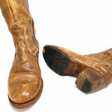 Bed Stu Fortune Women's Light Brown Size 8.5 Calf High Leather Stitched Boots