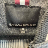 Banana Republic Men's Gray Black Size M Varsity Mixed  Media Jacket
