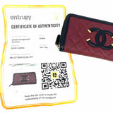 Chanel 2020 Filigree CC Long Leather Burgundy Black Continental Quilted Wallet