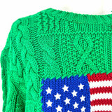 Polo Ralph Lauren Women's Green Size SP Cable Knit Flag Sweater