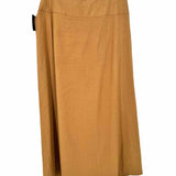 Vince Women's Khaki Size 4 Front Knot Linen Blend Midi Skirt
