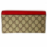 Gucci Coated Canvas Red Gray Continental GG Leather Made in Italy Wallet