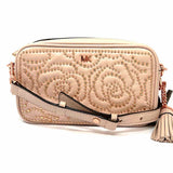 Michael Kors Beige Rose Camera Bag Studded Leather Crossbody