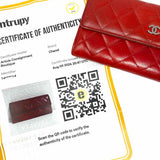 Chanel 2010/11 CC Red Accordion Quilted Leather Wallet