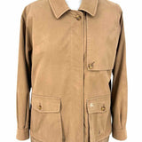 Burberry Vintage Women's Beige Size 10 Zip Cotton Blend Utility Jacket