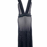 Ancient Kallos Women's Black Size M Sleeveless Fishnet Dress