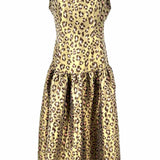 ELLIATT Elara Women's Green Size M Drop Waist Leopard Print Dress