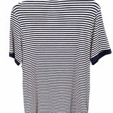SCOTCH&SODA Men's Navy White Size M Bamboo Stripe Polo