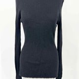 APIECE APART Women's Black Size M Crew Ribbed Long Sleeve