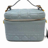 Dior 2020 Small DiorTravel Vanity Case Steel Blue CANNAGE Made in Italy Clutch