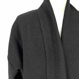 Eileen Fisher Women's Black Size S Open Front Boiled Wool Duster
