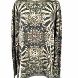 DOLCE & GABBANA Fantasy World Men's Army Green Size XXL Henley Long Sleeve