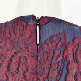 Burberry Women's Navy Black Size 6 sheath jacquard Floral Dress