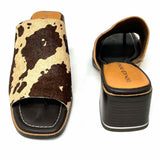 Donald J Pliner Haze Women's Brown Size 8 Calf Hair Leopard Print Slide