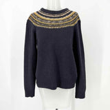 The Reeds x J. Crew Women's Navy Size M Cotton Blend Fair Isle Sweater
