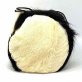 Calf Hair Black White Drawstring Cow Bucket Bag