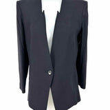 HELMUT LANG Women's Black Size 4 Inverted-Notch Collarless Blazer