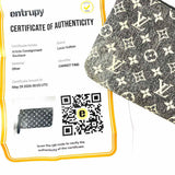 LOUIS VUITTON 2023 Denim Gray Monogram Jacquard Wristlet Clutch