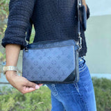 LOUIS VUITTON Coated Canvas Charcoal Monogram Crossbody