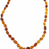 14K Gold-filled Amber Beaded 18 in Knotted Amber Necklace