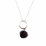 Swarovski Beaded Silver tone Pendant Ring Crystal Necklace