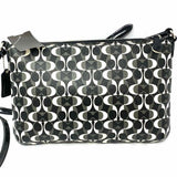 Coach Peyton Swingpack Black Gray Zip Signature Crossbody