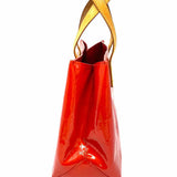 LOUIS VUITTON 2003 Reade PM Red Mini Monogram Vernis Leather Tote