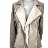 SUZY D Women's Gray Size M Asymmetrical Suedette Jacket