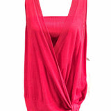 Max Mara Women's Red Size M 2 Piece Knit Wrap Sleeveless