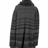 Vince Sophie Women's Black Gray Size L Hooded Wool Stripe Cardigan