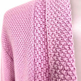 Eileen Fisher Women's Pink Size XS Open Front Merino Wool Knit Sweater
