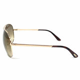 TOM FORD Charles Metal Brown Gold Tone Aviator Sunglasses