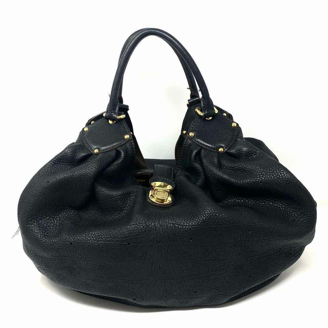 LOUIS VUITTON 2008 Mahina XL Black perforated Pebbled Leather Tote