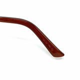 Brown Gold Tone Aviator Stripe Sunglasses