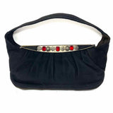 Vintage Black Hinged embellished Clutch