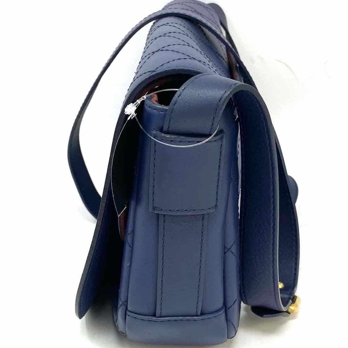 Chanel 2017 Quilted CC Saddle Bag Blue Flap Messenger Bag